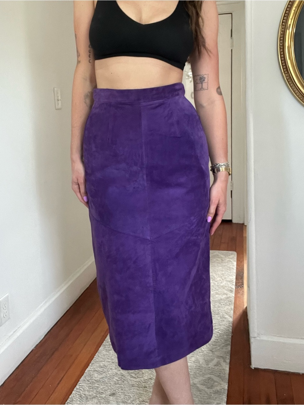 Vintage Purple Suede Skirt